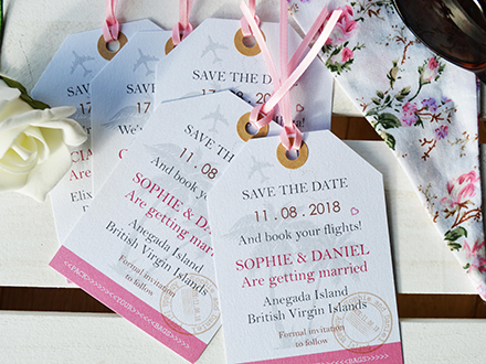 Luggage Tag Save the Date - Travel Theme